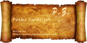 Petku Zaránd névjegykártya